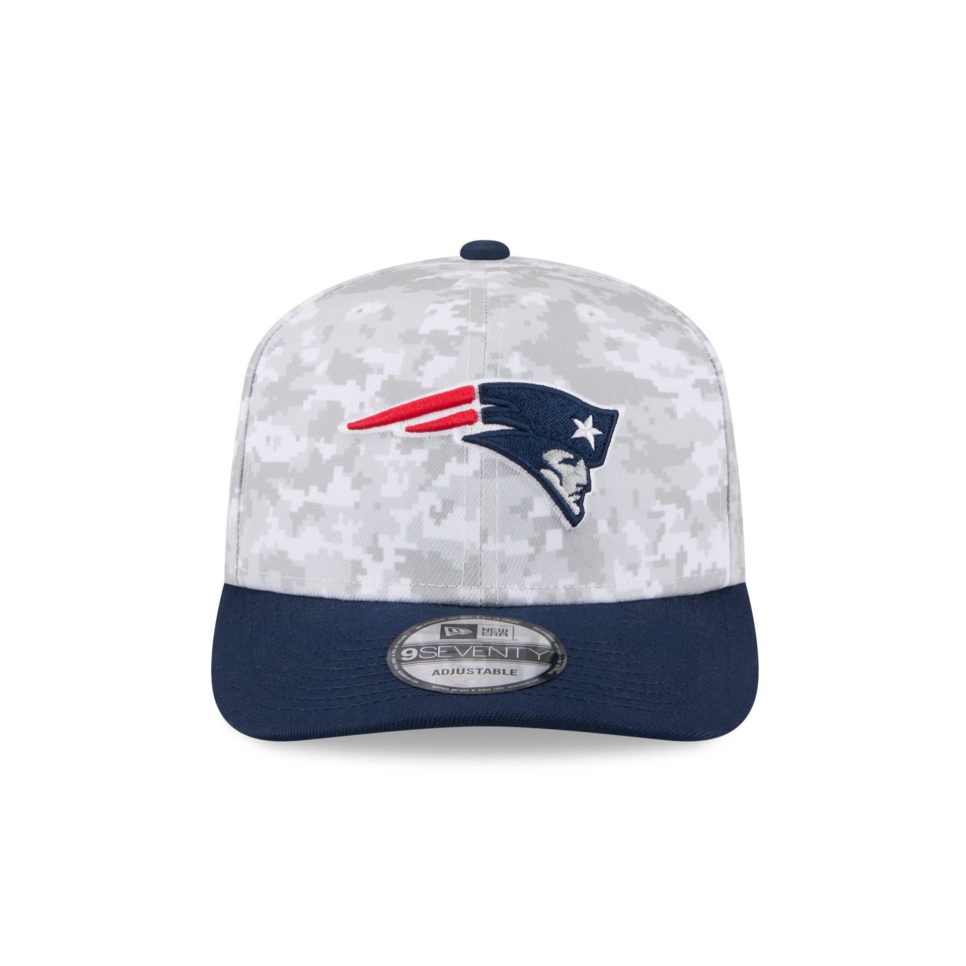 New England Patriots 2025 Salute to Service Fan Gear 9SEVENTY Stretch-Snap Hat
