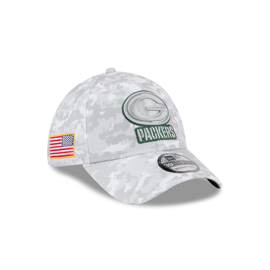 Green Bay Packers 2025 Salute to Service Fan Gear 39THIRTY Stretch Fit Hat - New Era Cap