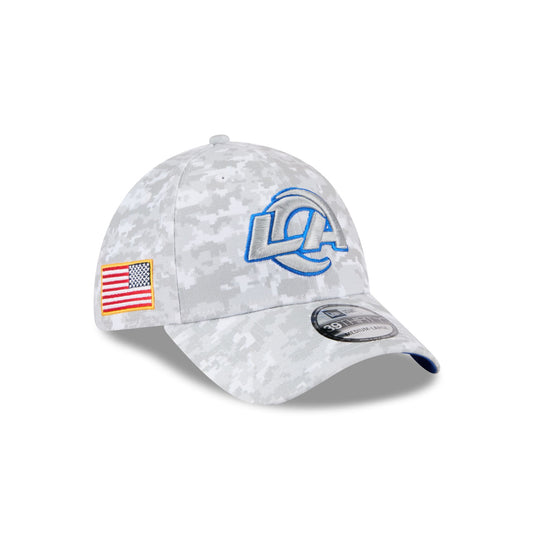 Los Angeles Rams 2025 Salute to Service Fan Gear 39THIRTY Stretch Fit Hat - New Era Cap