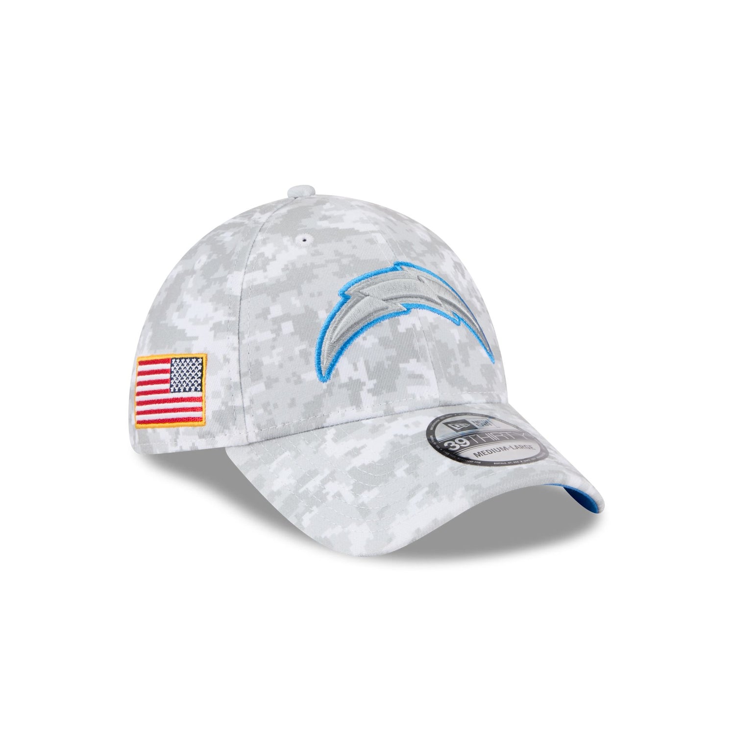 Los Angeles Chargers 2025 Salute to Service Fan Gear 39THIRTY Stretch Fit Hat