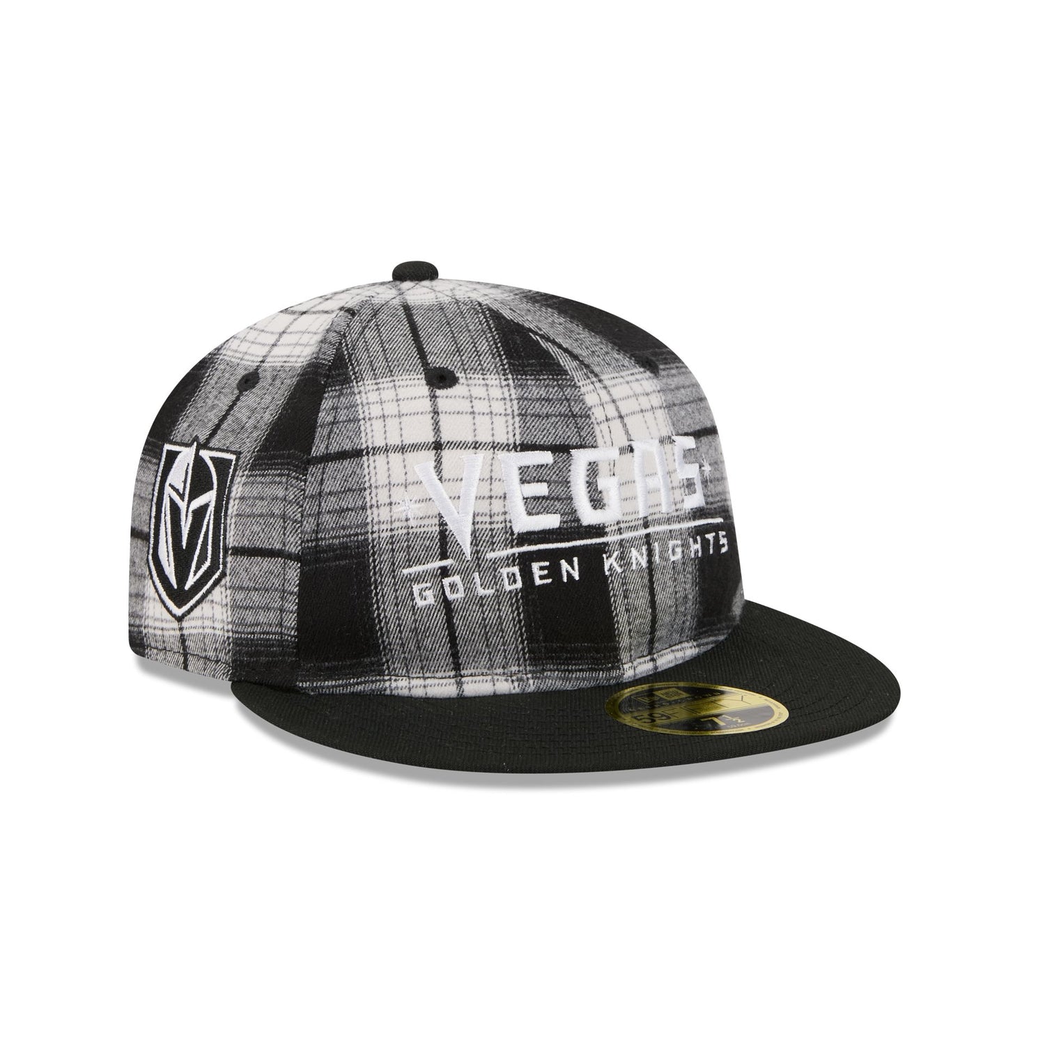 Vegas Golden Knights Grunge Plaid Retro Crown 59FIFTY Fitted Hat