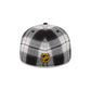 Boston Bruins Grunge Plaid Retro Crown 59FIFTY Fitted Hat