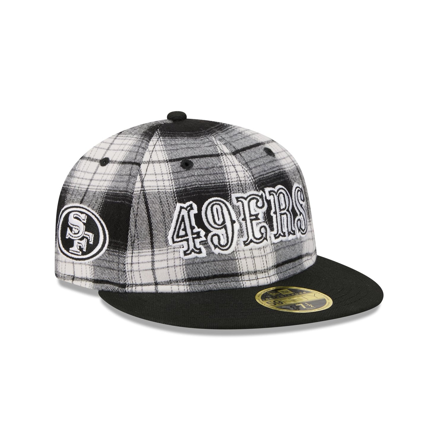 San Francisco 49ers Grunge Plaid Retro Crown 59FIFTY Fitted Hat