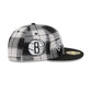 Brooklyn Nets Grunge Plaid Retro Crown 59FIFTY Fitted Hat