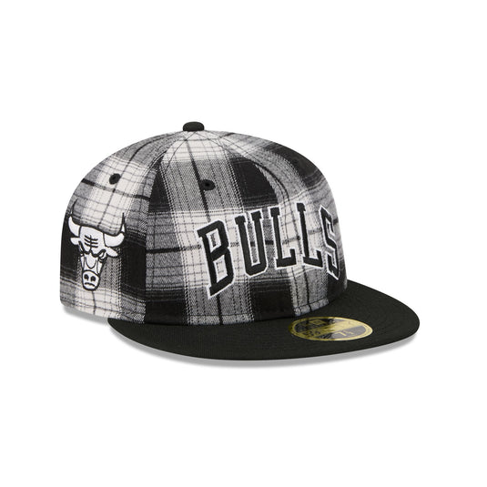Chicago Bulls Grunge Plaid Retro Crown 59FIFTY Fitted Hat - New Era Cap
