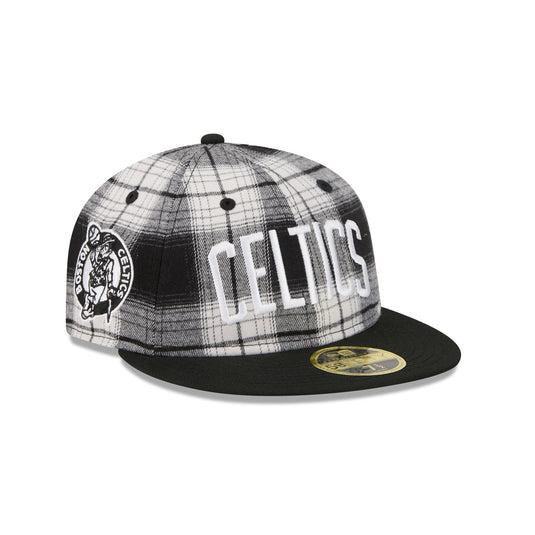 Boston Celtics Grunge Plaid Retro Crown 59FIFTY Fitted Hat - New Era Cap