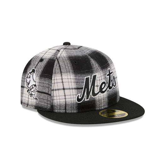 New York Mets Grunge Plaid Retro Crown 59FIFTY Fitted Hat - New Era Cap