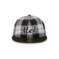 New York Mets Grunge Plaid Retro Crown 59FIFTY Fitted Hat