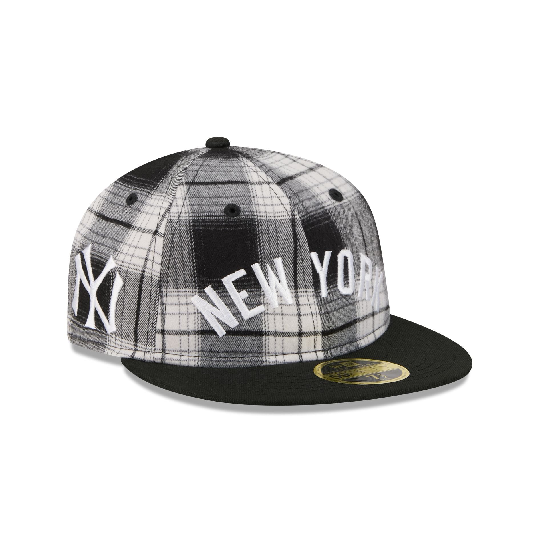 New York Yankees Grunge Plaid Retro Crown 59FIFTY Fitted Hat – New