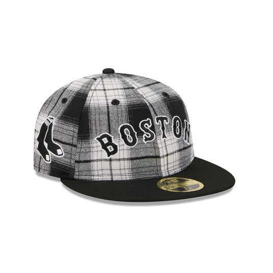 Boston Red Sox Grunge Plaid Retro Crown 59FIFTY Fitted Hat - New Era Cap