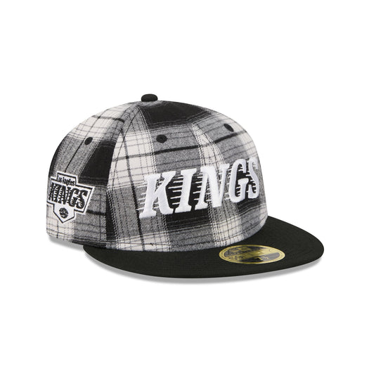 Los Angeles Kings Grunge Plaid Retro Crown 59FIFTY Fitted Hat - New Era Cap