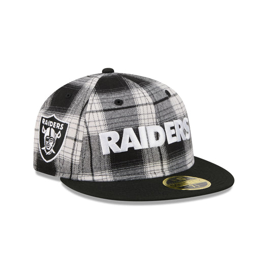 Las Vegas Raiders Grunge Plaid Retro Crown 59FIFTY Fitted Hat - New Era Cap