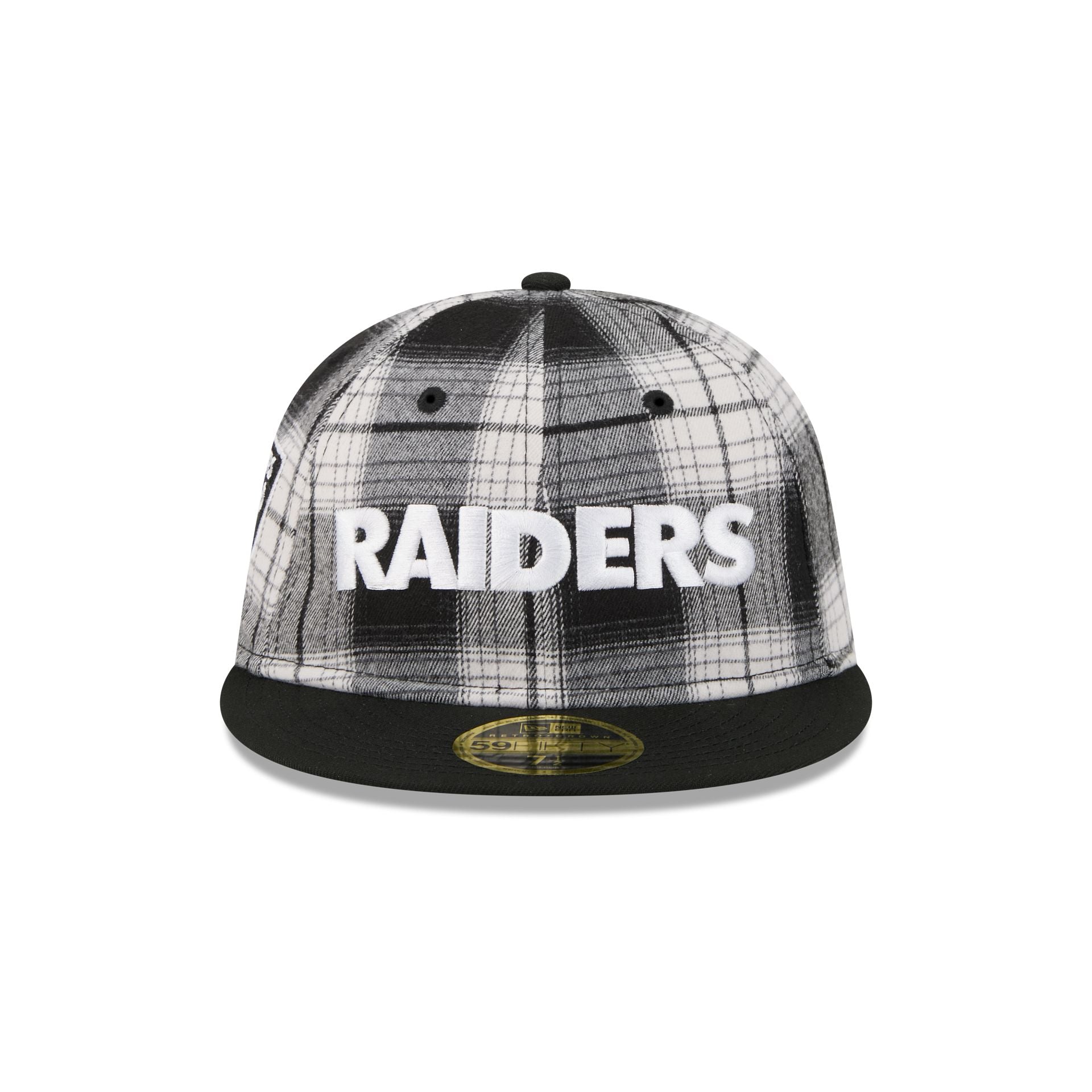 Las Vegas Raiders Grunge Plaid Retro Crown 59FIFTY Fitted Hat