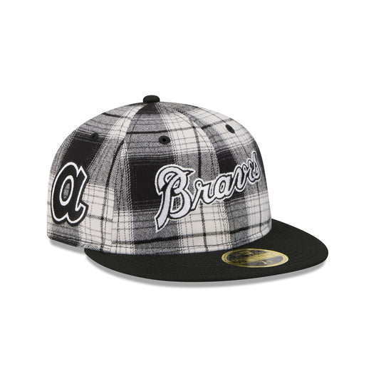 Atlanta Braves Grunge Plaid Retro Crown 59FIFTY Fitted Hat - New Era Cap