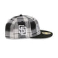 San Diego Padres Grunge Plaid Retro Crown 59FIFTY Fitted Hat