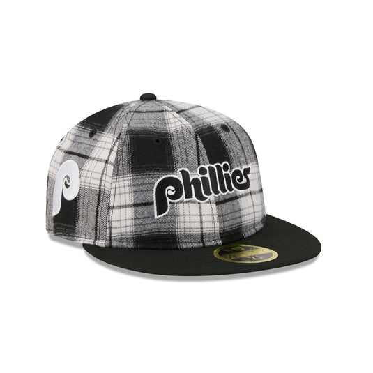 Philadelphia Phillies Grunge Plaid Retro Crown 59FIFTY Fitted Hat - New Era Cap