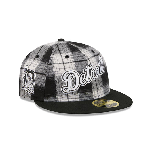 Detroit Tigers Grunge Plaid Retro Crown 59FIFTY Fitted Hat - New Era Cap