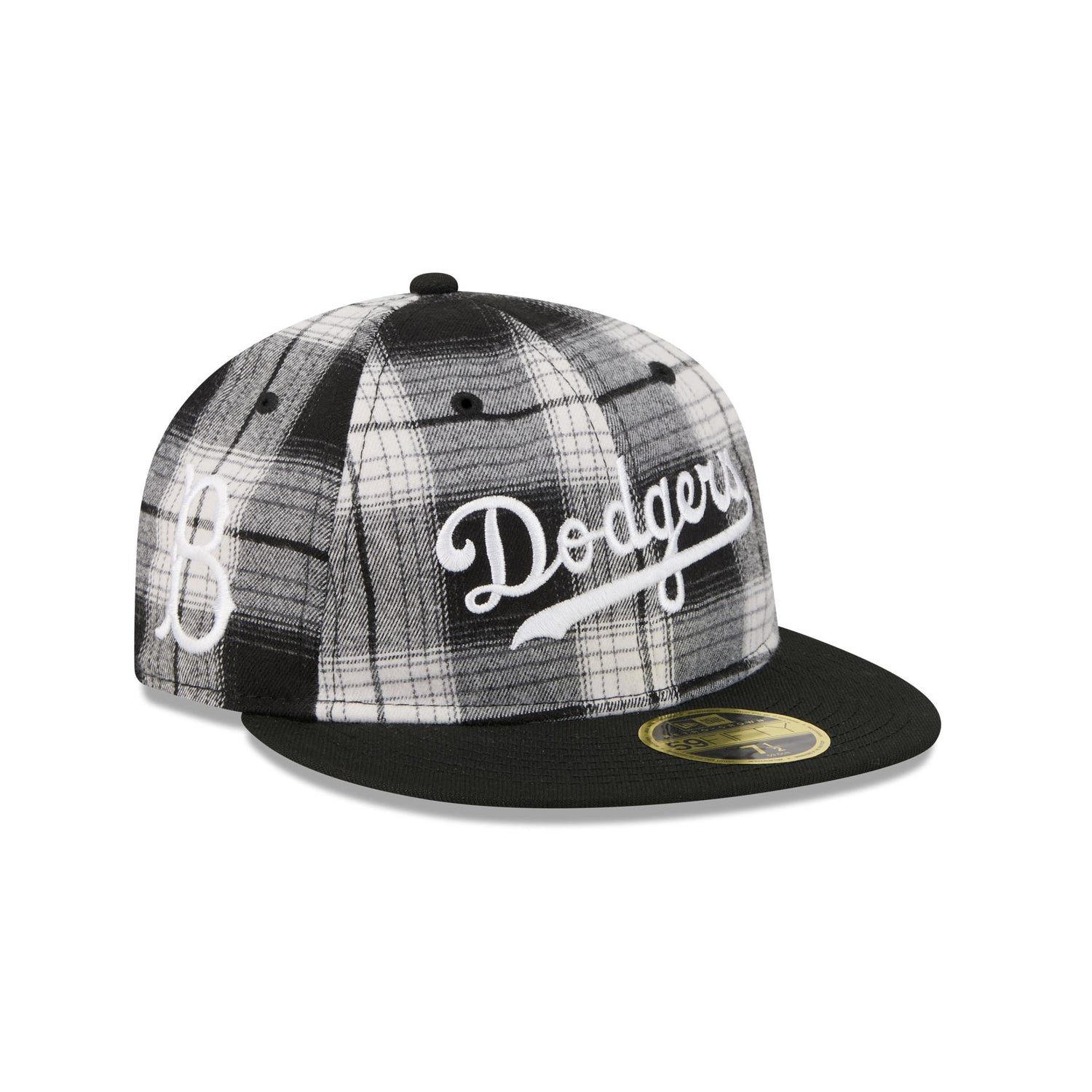 Brooklyn Dodgers Grunge Plaid Retro Crown 59FIFTY Fitted Hat