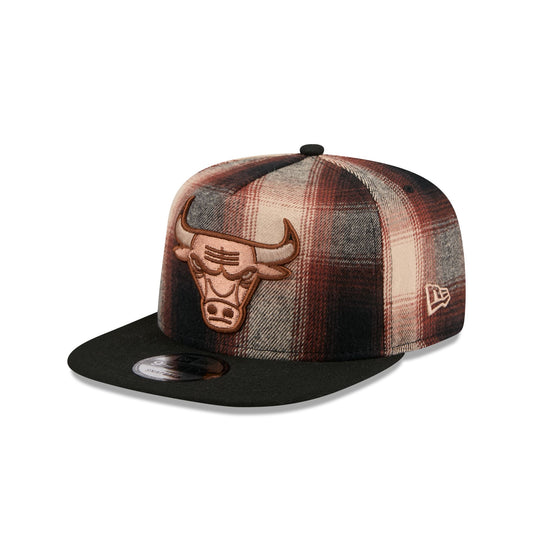 Chicago Bulls Grunge Plaid 9FIFTY A-Frame Adjustable Hat - New Era Cap