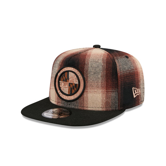 Baltimore Orioles Grunge Plaid 9FIFTY A-Frame Adjustable Hat - New Era Cap