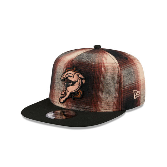 Denver Broncos Grunge Plaid 9FIFTY A-Frame Adjustable Hat - New Era Cap