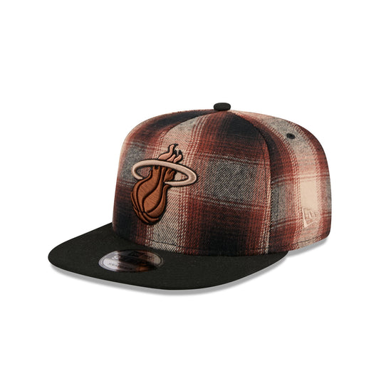 Miami Heat Grunge Plaid 9FIFTY A-Frame Adjustable Hat - New Era Cap