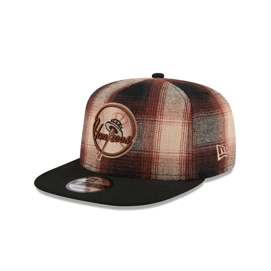 New York Yankees Grunge Plaid 9FIFTY A-Frame Adjustable Hat - New Era Cap