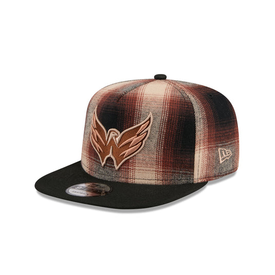 Washington Capitals Grunge Plaid 9FIFTY A-Frame Adjustable Hat - New Era Cap