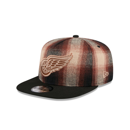 Detroit Red Wings Grunge Plaid 9FIFTY A-Frame Adjustable Hat - New Era Cap