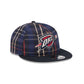 Oklahoma City Thunder Grunge Plaid Retro Crown 9FIFTY Adjustable Hat