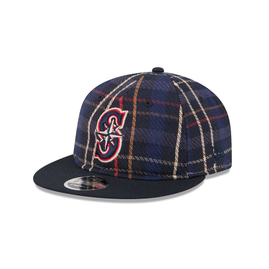 Seattle Mariners Grunge Plaid Retro Crown 9FIFTY Adjustable Hat - New Era Cap