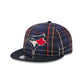 Toronto Blue Jays Grunge Plaid Retro Crown 9FIFTY Adjustable Hat