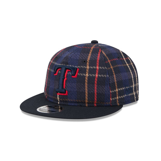Texas Rangers Grunge Plaid Retro Crown 9FIFTY Adjustable Hat - New Era Cap