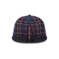 Brooklyn Dodgers Grunge Plaid Retro Crown 9FIFTY Adjustable Hat