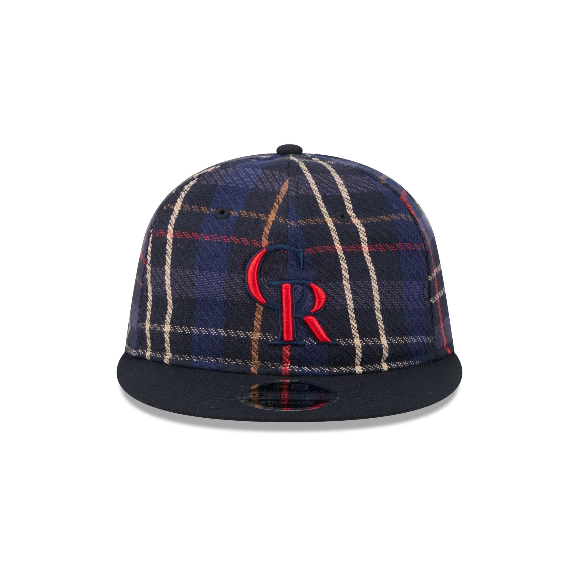 Colorado Rockies Grunge Plaid Retro Crown 9FIFTY Adjustable Hat