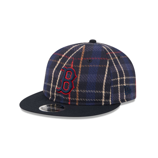 Boston Red Sox Grunge Plaid Retro Crown 9FIFTY Adjustable Hat - New Era Cap