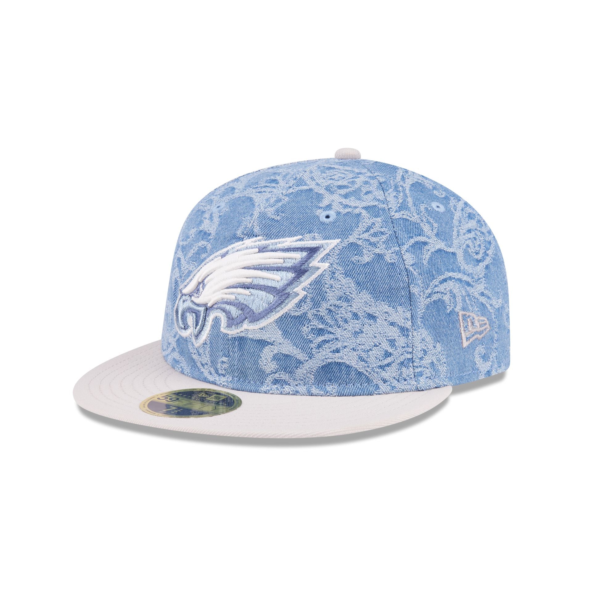Just Caps Jacquard Denim Philadelphia Eagles Retro Crown 59FIFTY Fitted Hat