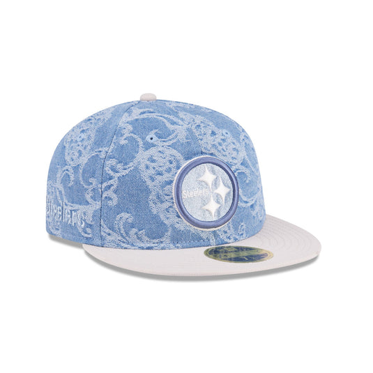 Just Caps Jacquard Denim Pittsburgh Steelers Retro Crown 59FIFTY Fitted Hat - New Era Cap