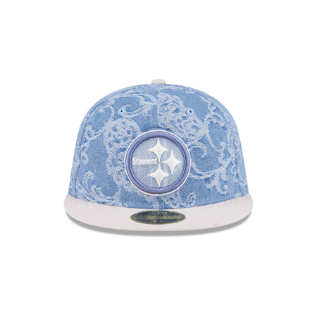 Just Caps Jacquard Denim Pittsburgh Steelers Retro Crown 59FIFTY Fitted Hat