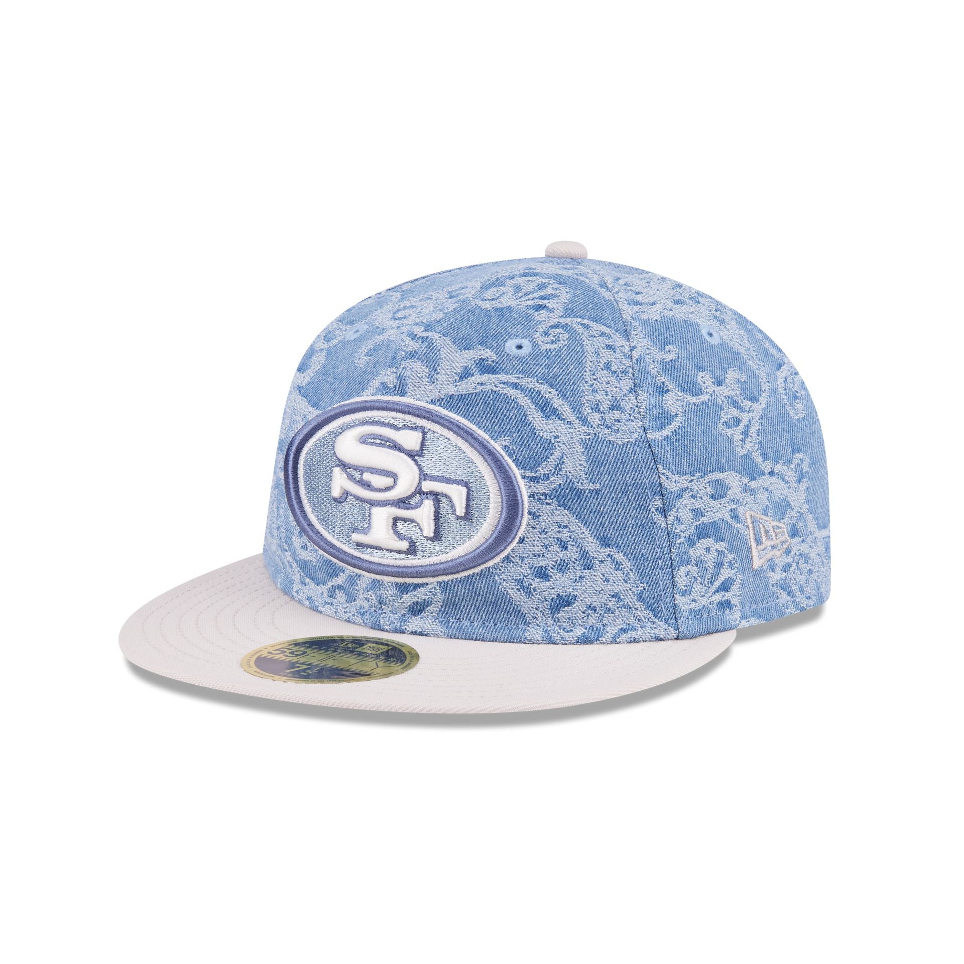 Just Caps Jacquard Denim San Francisco 49ers Retro Crown 59FIFTY Fitted Hat