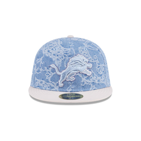 Just Caps Jacquard Denim Detroit Lions Retro Crown 59FIFTY Fitted Hat