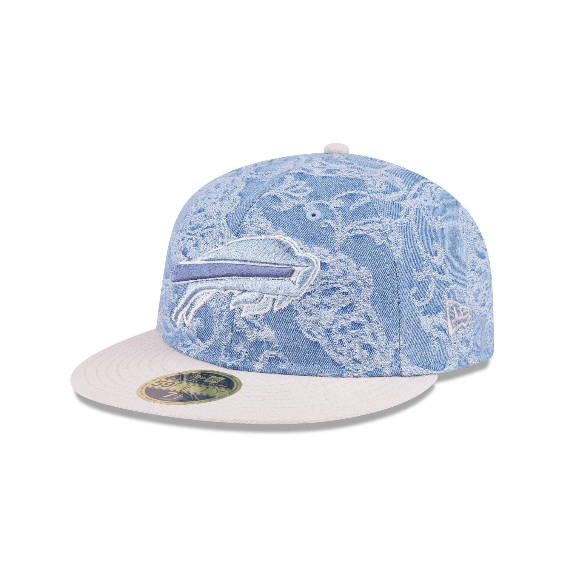 Just Caps Jacquard Denim Buffalo Bills Retro Crown 59FIFTY Fitted Hat