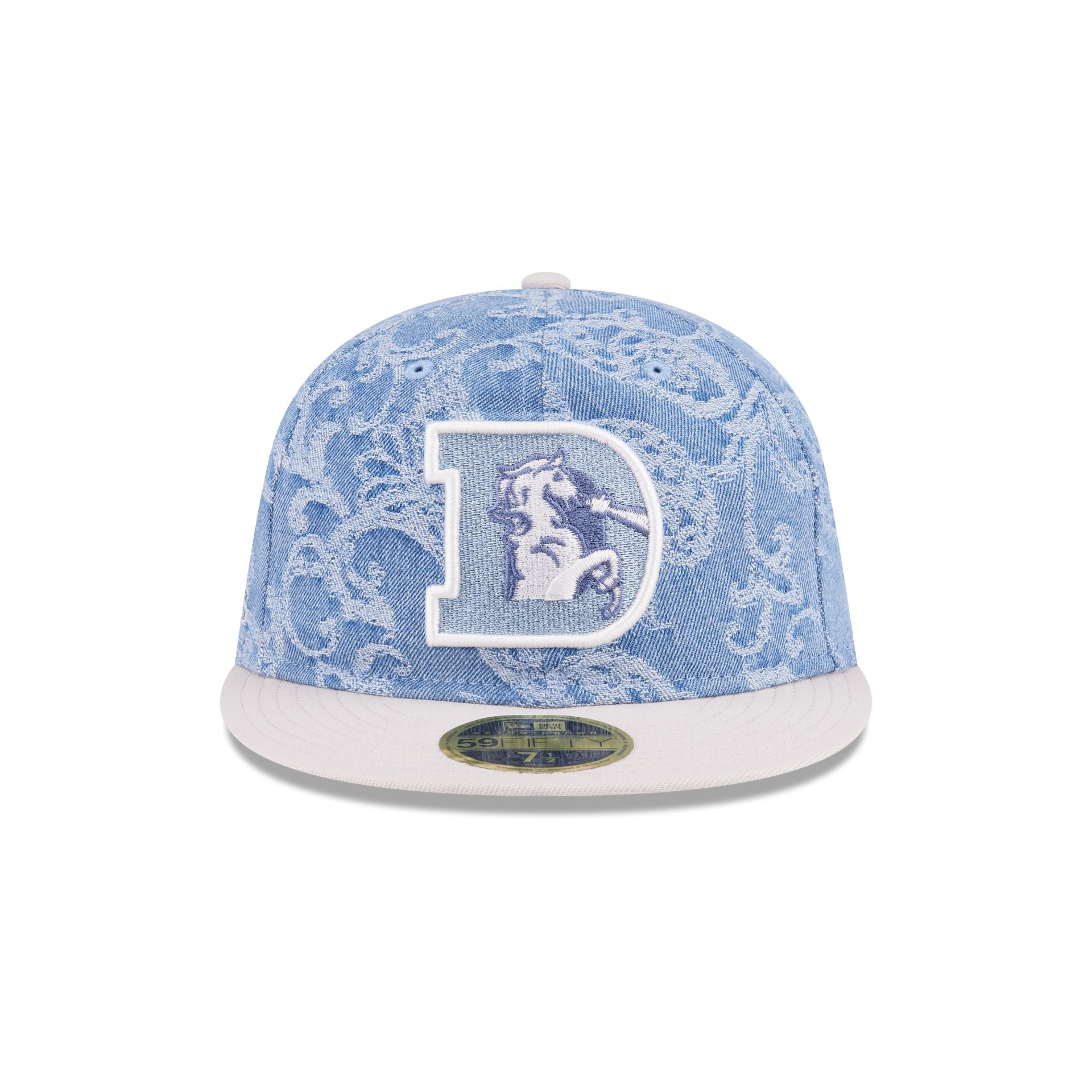 Just Caps Jacquard Denim Denver Broncos Retro Crown 59FIFTY Fitted Hat