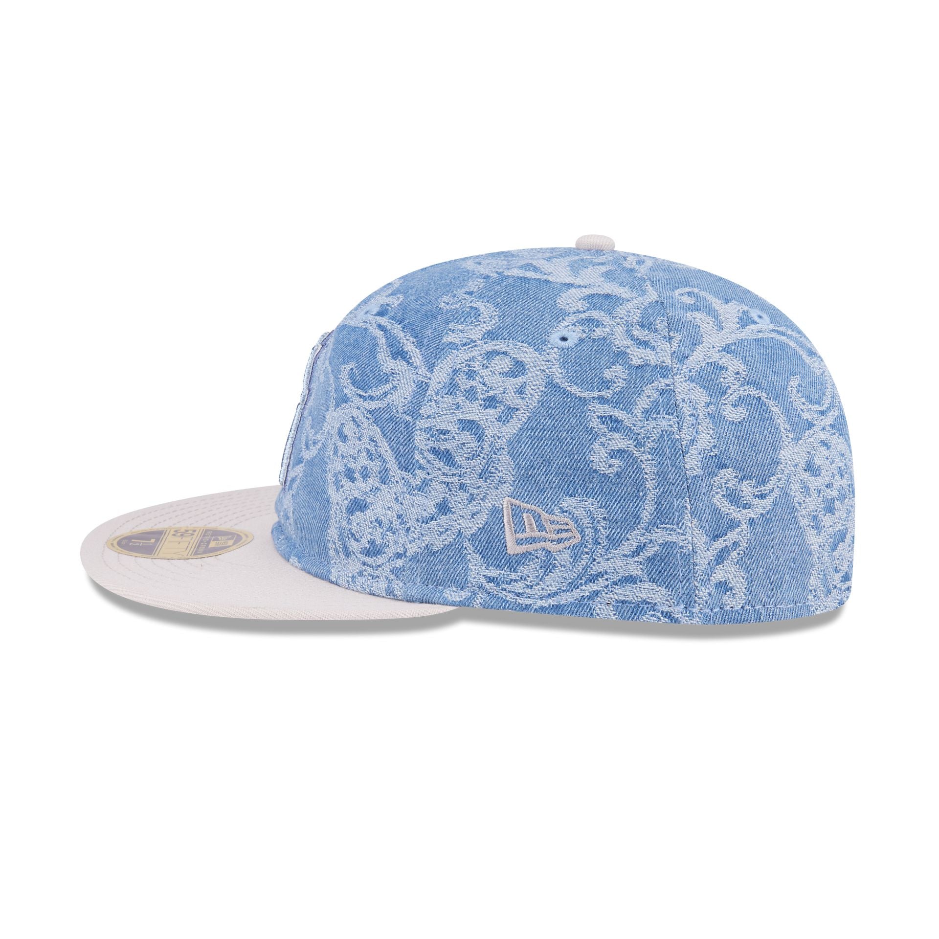 Just Caps Jacquard Denim Oilers Retro Crown 59FIFTY Fitted Hat