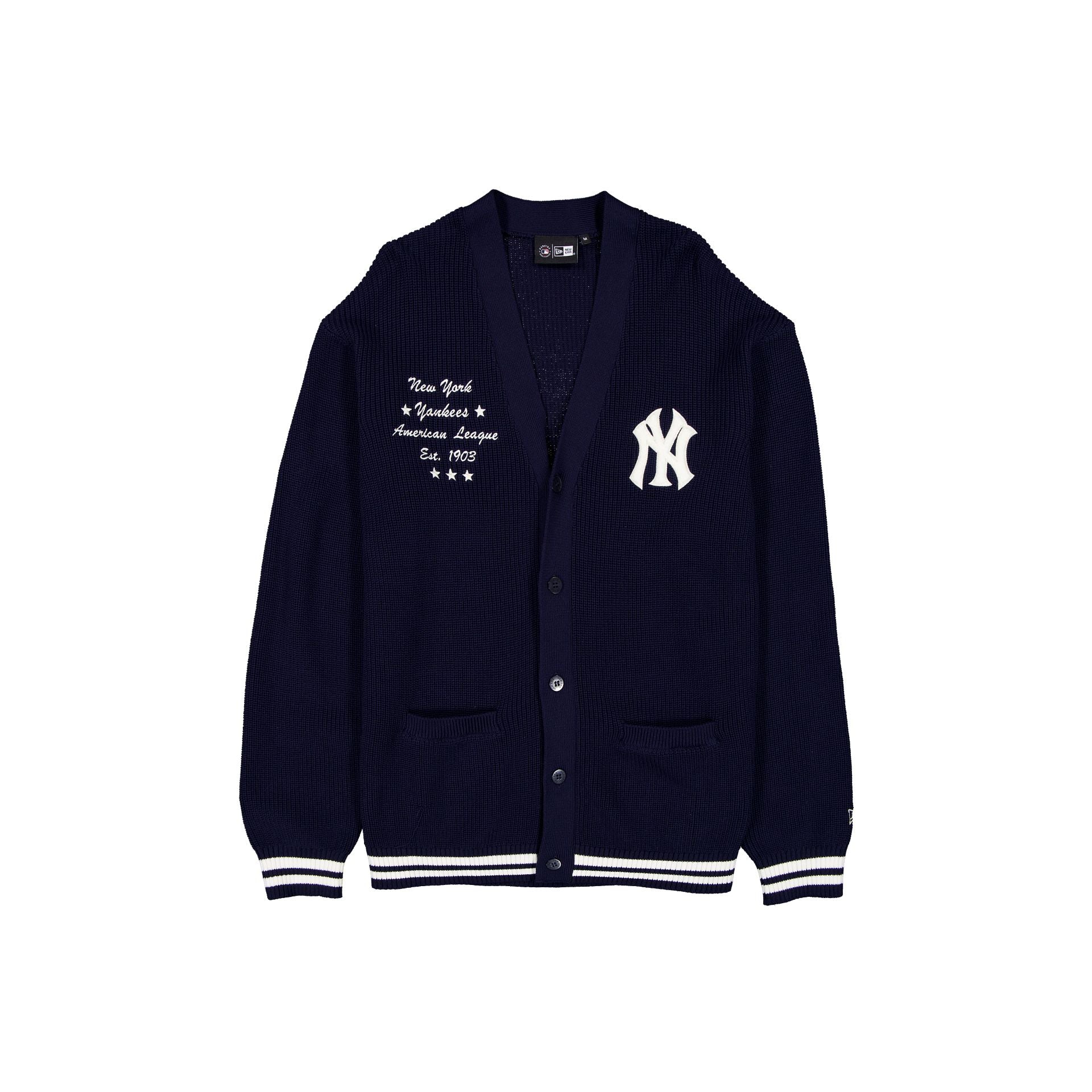 New York Yankees Collegiate Script Navy Cardigan