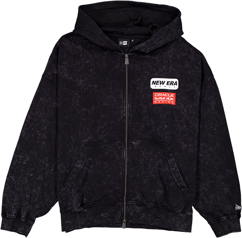 Oracle Red Bull Racing Drop Shoulder Black Full-Zip Hoodie
