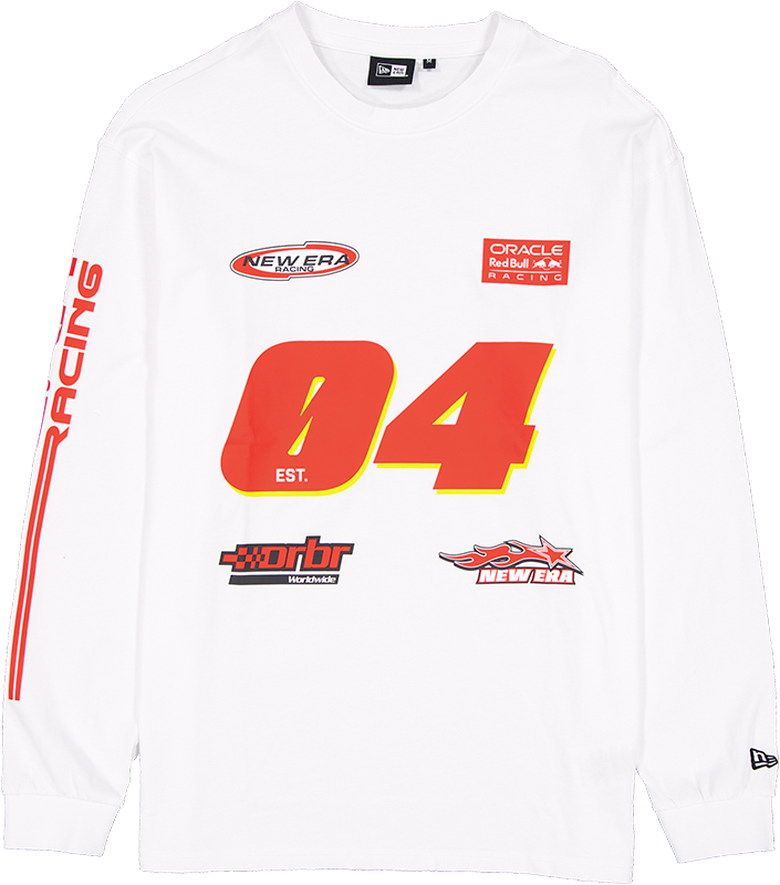 Oracle Red Bull Racing Graphic White Long-Sleeve T-Shirt