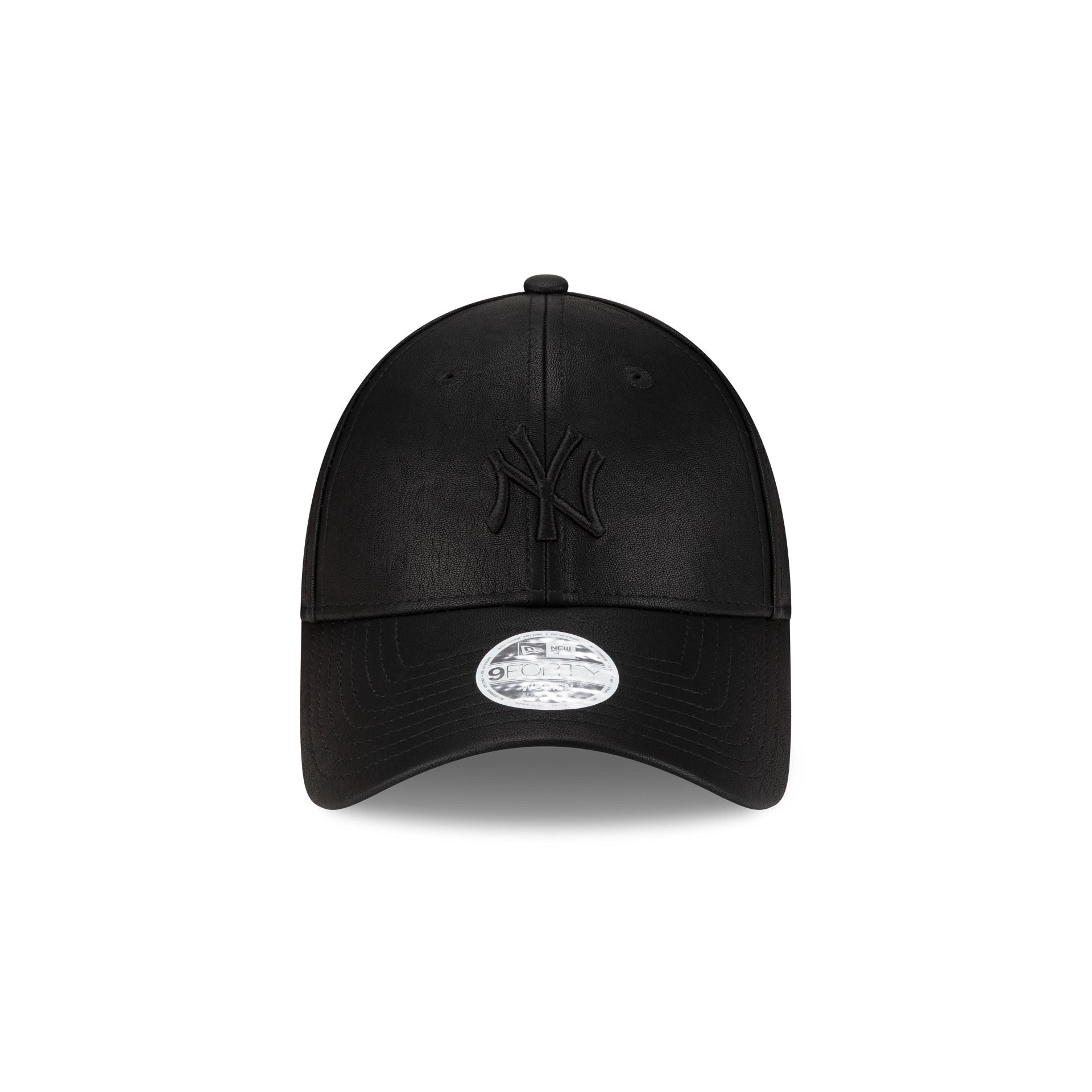 New York Yankees Faux Leather Women's Black 9FORTY Adjustable Hat