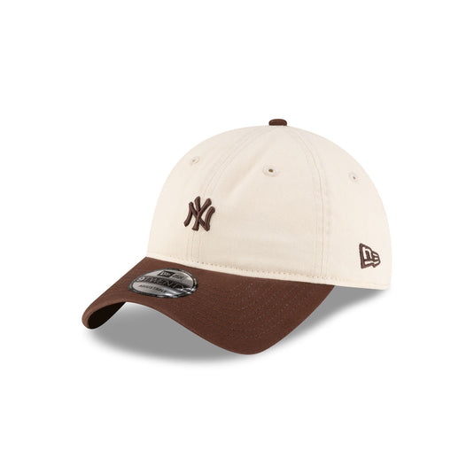 New York Yankees Mini Logo Brown 9TWENTY Adjustable Hat - New Era Cap