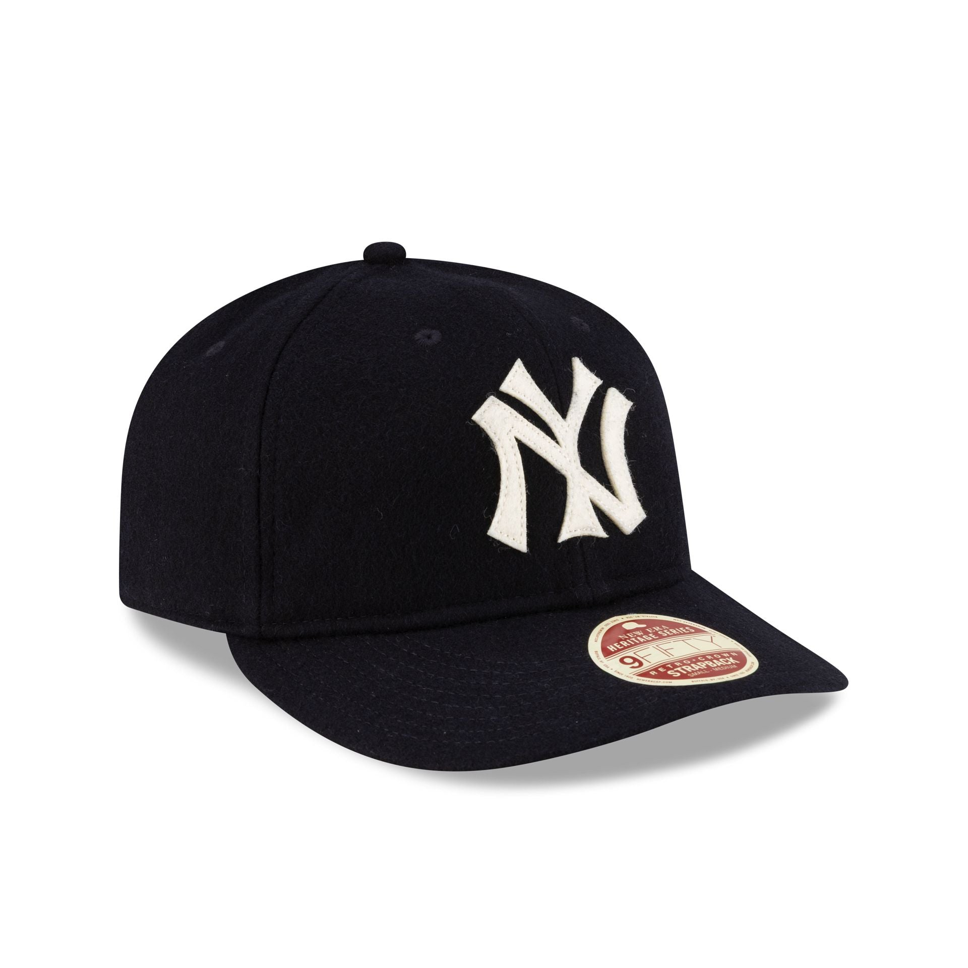 New York Yankees Melton Wool Heritage Series Retro Crown 9FIFTY Strapback Hat
